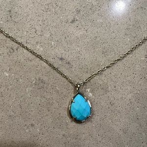 Kendra Scott Teardrop Necklace (Turquoise with Gold Chain)